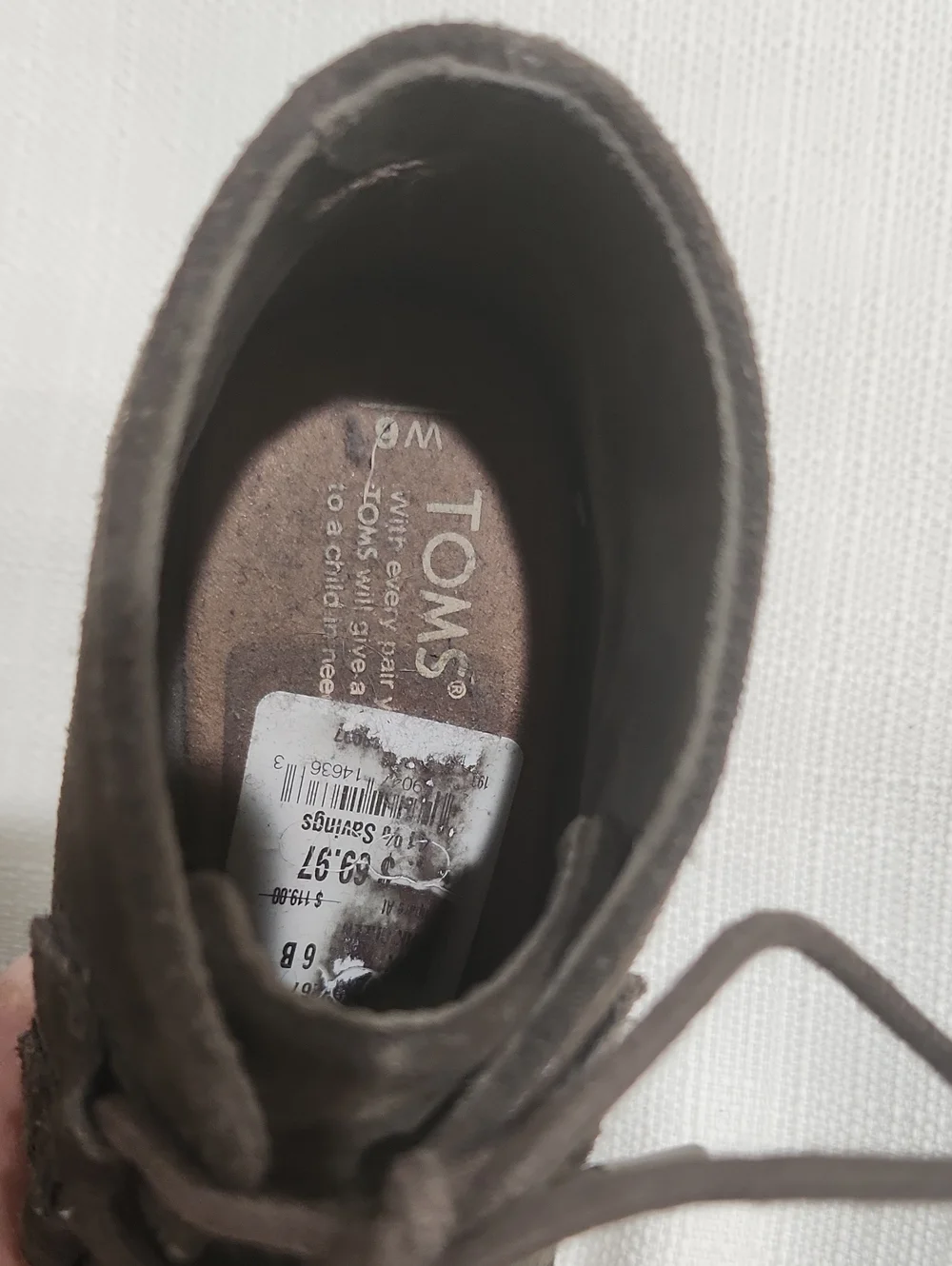 Toms Brown Suede Lace-Up Wedge Ankle Boots